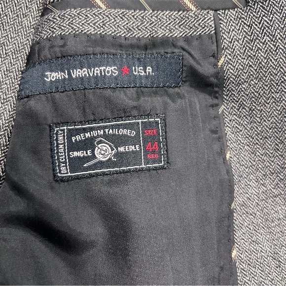 John Varvatos USA Herringbone Pattern Jacket, 44R Vintage Wool Blend - Picture 7 of 11